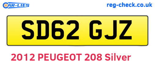 SD62GJZ are the vehicle registration plates.
