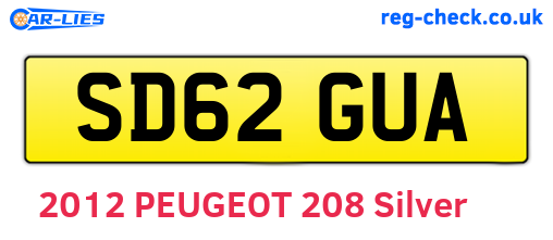 SD62GUA are the vehicle registration plates.