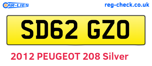 SD62GZO are the vehicle registration plates.