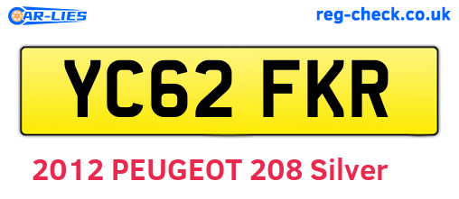 YC62FKR are the vehicle registration plates.