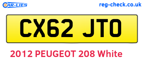 CX62JTO are the vehicle registration plates.