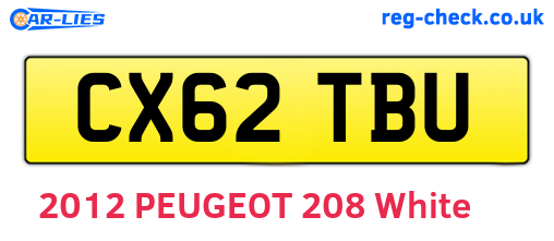 CX62TBU are the vehicle registration plates.