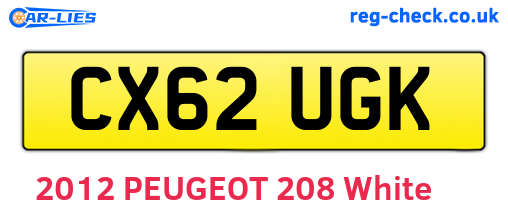 CX62UGK are the vehicle registration plates.