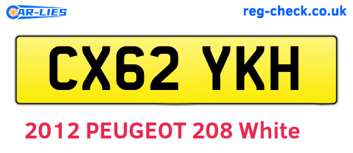 CX62YKH are the vehicle registration plates.