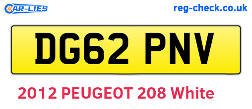 DG62PNV are the vehicle registration plates.