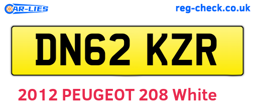 DN62KZR are the vehicle registration plates.
