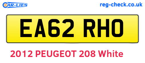 EA62RHO are the vehicle registration plates.