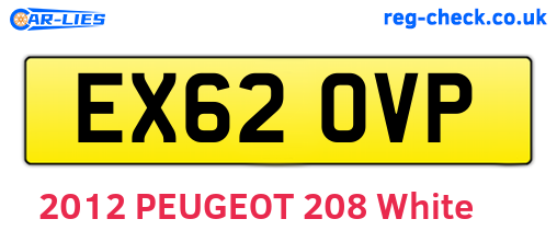 EX62OVP are the vehicle registration plates.