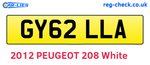 GY62LLA are the vehicle registration plates.