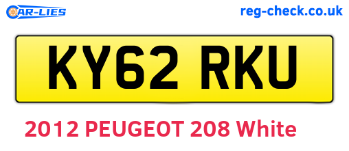 KY62RKU are the vehicle registration plates.