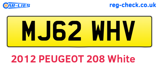 MJ62WHV are the vehicle registration plates.