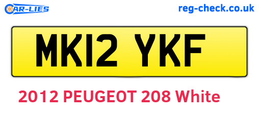 MK12YKF are the vehicle registration plates.