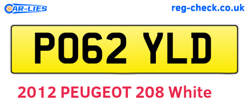PO62YLD are the vehicle registration plates.