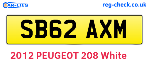 SB62AXM are the vehicle registration plates.