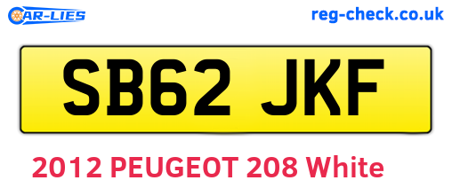 SB62JKF are the vehicle registration plates.