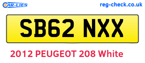 SB62NXX are the vehicle registration plates.