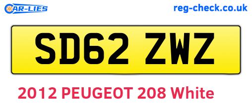 SD62ZWZ are the vehicle registration plates.