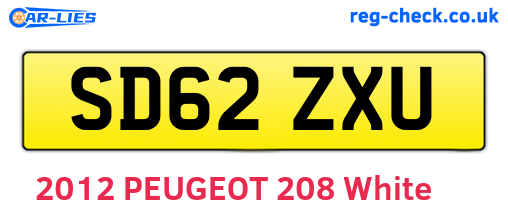 SD62ZXU are the vehicle registration plates.