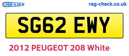 SG62EWY are the vehicle registration plates.