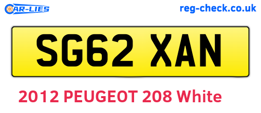 SG62XAN are the vehicle registration plates.