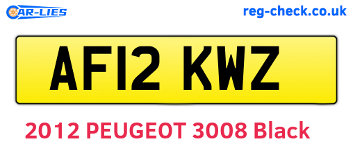 AF12KWZ are the vehicle registration plates.