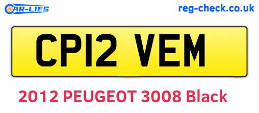 CP12VEM are the vehicle registration plates.