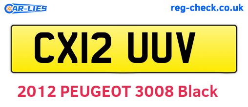 CX12UUV are the vehicle registration plates.