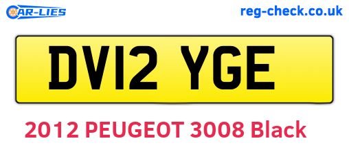 DV12YGE are the vehicle registration plates.