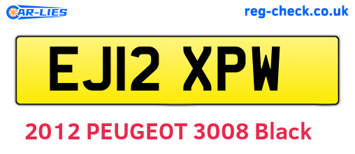 EJ12XPW are the vehicle registration plates.