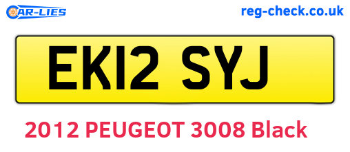 EK12SYJ are the vehicle registration plates.