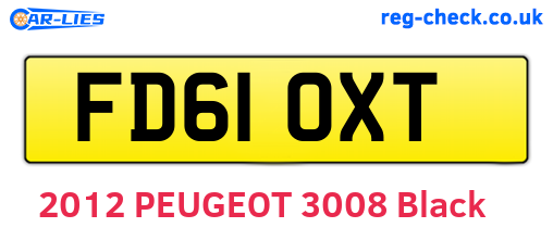 FD61OXT are the vehicle registration plates.