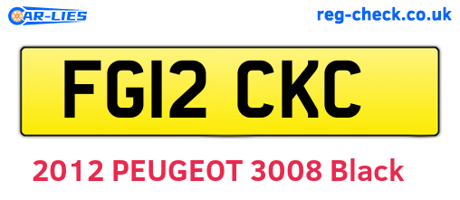 FG12CKC are the vehicle registration plates.