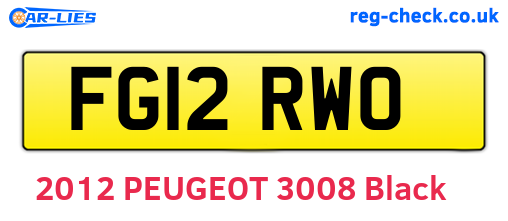 FG12RWO are the vehicle registration plates.