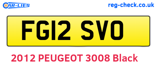 FG12SVO are the vehicle registration plates.