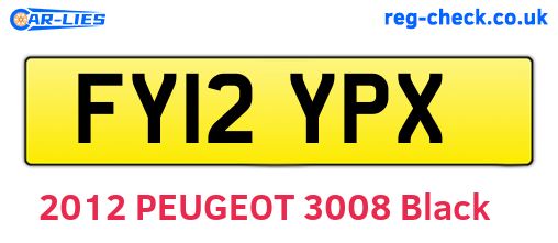 FY12YPX are the vehicle registration plates.
