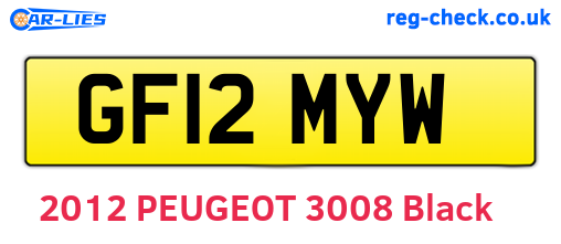 GF12MYW are the vehicle registration plates.