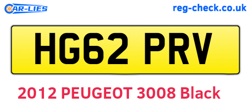HG62PRV are the vehicle registration plates.