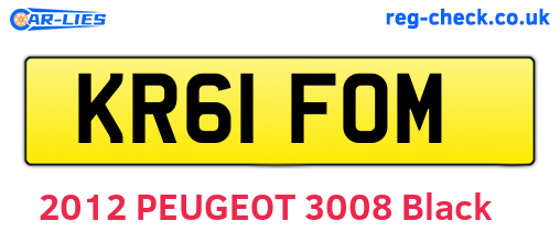 KR61FOM are the vehicle registration plates.