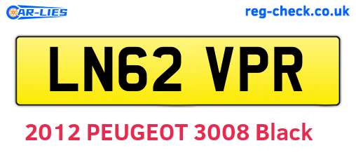 LN62VPR are the vehicle registration plates.
