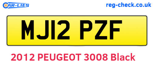 MJ12PZF are the vehicle registration plates.