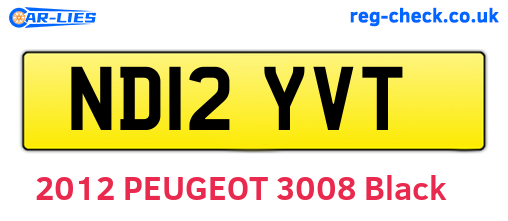 ND12YVT are the vehicle registration plates.