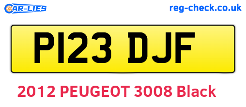 P123DJF are the vehicle registration plates.
