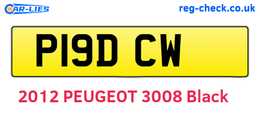 P19DCW are the vehicle registration plates.