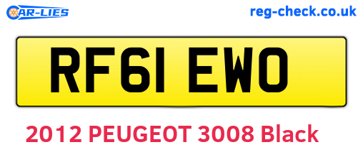 RF61EWO are the vehicle registration plates.
