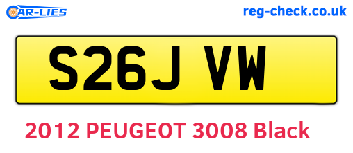 S26JVW are the vehicle registration plates.