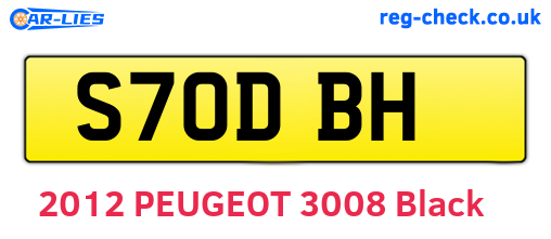S70DBH are the vehicle registration plates.