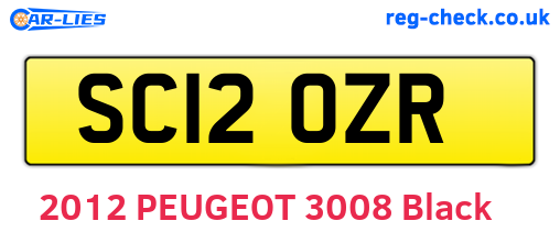 SC12OZR are the vehicle registration plates.