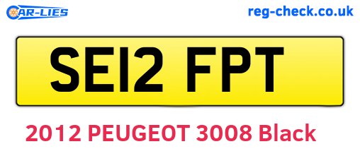 SE12FPT are the vehicle registration plates.