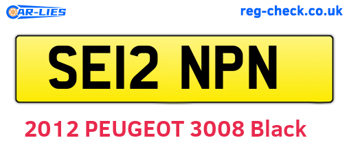 SE12NPN are the vehicle registration plates.