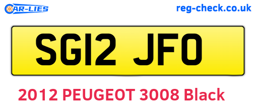 SG12JFO are the vehicle registration plates.